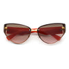Womens Metal Frame Rimless Oversized Luxury Fashion Cat Eye Sunglasses