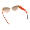 Womens Metal Frame Rimless Oversized Luxury Fashion Cat Eye Sunglasses