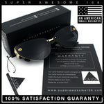 Womens Metal Frame Rimless Oversized Luxury Fashion Cat Eye Sunglasses