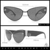 Womens Metal Frame Rimless Oversized Luxury Fashion Cat Eye Sunglasses