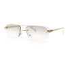 Luxury Gangster Rimless Jaguar Head Hinge Showy Sunglasses