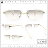 Luxury Gangster Rimless Jaguar Head Hinge Showy Sunglasses