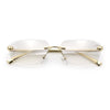 Luxury Gangster Rimless Jaguar Head Hinge Showy Sunglasses