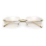 Luxury Gangster Rimless Jaguar Head Hinge Showy Sunglasses