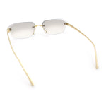 Luxury Gangster Rimless Jaguar Head Hinge Showy Sunglasses