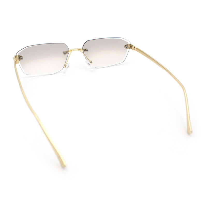 Luxury Gangster Rimless Jaguar Head Hinge Showy Sunglasses