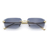 Luxury Gangster Rimless Jaguar Head Hinge Showy Sunglasses