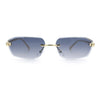 Luxury Gangster Rimless Jaguar Head Hinge Showy Sunglasses