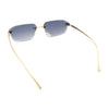 Luxury Gangster Rimless Jaguar Head Hinge Showy Sunglasses