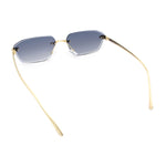Luxury Gangster Rimless Jaguar Head Hinge Showy Sunglasses