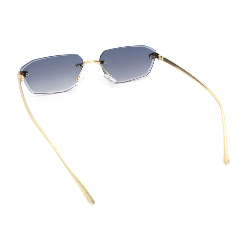 Luxury Gangster Rimless Jaguar Head Hinge Showy Sunglasses