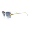 Luxury Gangster Rimless Jaguar Head Hinge Showy Sunglasses