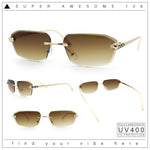 Luxury Gangster Rimless Jaguar Head Hinge Showy Sunglasses