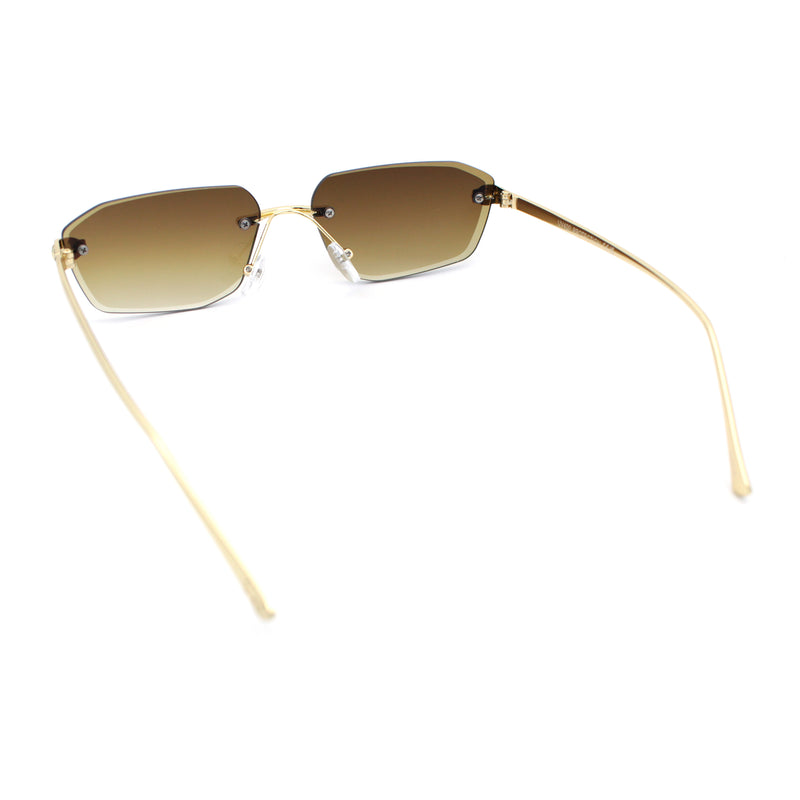 Luxury Gangster Rimless Jaguar Head Hinge Showy Sunglasses