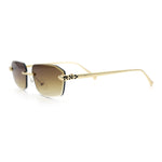 Luxury Gangster Rimless Jaguar Head Hinge Showy Sunglasses