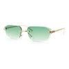 Luxury Gangster Rimless Jaguar Head Hinge Showy Sunglasses