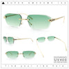 Luxury Gangster Rimless Jaguar Head Hinge Showy Sunglasses