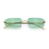 Luxury Gangster Rimless Jaguar Head Hinge Showy Sunglasses