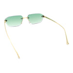 Luxury Gangster Rimless Jaguar Head Hinge Showy Sunglasses