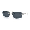 Luxury Gangster Rimless Jaguar Head Hinge Showy Sunglasses