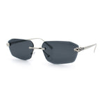 Luxury Gangster Rimless Jaguar Head Hinge Showy Sunglasses