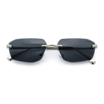 Luxury Gangster Rimless Jaguar Head Hinge Showy Sunglasses
