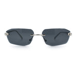 Luxury Gangster Rimless Jaguar Head Hinge Showy Sunglasses