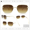 Luxury Gangster Bevel Rectangle Rimless Jaguar Hinge Showy Sunglasses