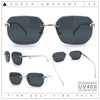 Luxury Gangster Bevel Rectangle Rimless Jaguar Hinge Showy Sunglasses