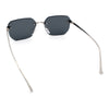 Luxury Gangster Bevel Rectangle Rimless Jaguar Hinge Showy Sunglasses