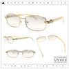Luxury 90s Gangster Narrow Rectangle Jaguar Head Hinge Sunglasses