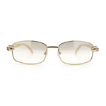 Luxury 90s Gangster Narrow Rectangle Jaguar Head Hinge Sunglasses