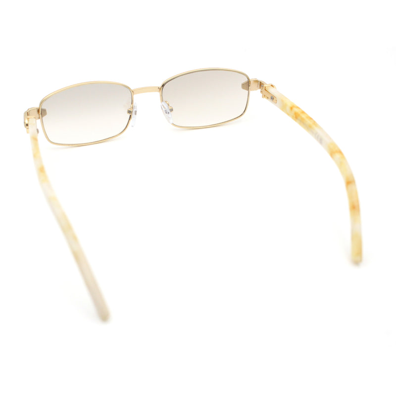 Luxury 90s Gangster Narrow Rectangle Jaguar Head Hinge Sunglasses