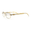 Luxury 90s Gangster Narrow Rectangle Jaguar Head Hinge Sunglasses