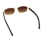 Luxury 90s Gangster Narrow Rectangle Jaguar Head Hinge Sunglasses