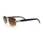 Luxury 90s Gangster Narrow Rectangle Jaguar Head Hinge Sunglasses