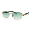 Luxury 90s Gangster Narrow Rectangle Jaguar Head Hinge Sunglasses