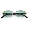 Luxury 90s Gangster Narrow Rectangle Jaguar Head Hinge Sunglasses