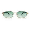 Luxury 90s Gangster Narrow Rectangle Jaguar Head Hinge Sunglasses
