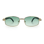 Luxury 90s Gangster Narrow Rectangle Jaguar Head Hinge Sunglasses