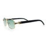 Luxury 90s Gangster Narrow Rectangle Jaguar Head Hinge Sunglasses