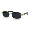 Luxury 90s Gangster Narrow Rectangle Jaguar Head Hinge Sunglasses