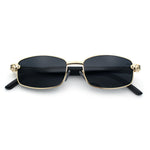 Luxury 90s Gangster Narrow Rectangle Jaguar Head Hinge Sunglasses