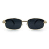 Luxury 90s Gangster Narrow Rectangle Jaguar Head Hinge Sunglasses
