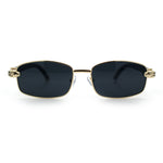 Luxury 90s Gangster Narrow Rectangle Jaguar Head Hinge Sunglasses