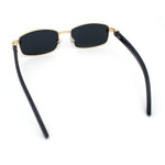 Luxury 90s Gangster Narrow Rectangle Jaguar Head Hinge Sunglasses