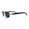 Luxury 90s Gangster Narrow Rectangle Jaguar Head Hinge Sunglasses