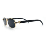 Luxury 90s Gangster Narrow Rectangle Jaguar Head Hinge Sunglasses