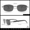 Luxury 90s Gangster Narrow Rectangle Jaguar Head Hinge Sunglasses