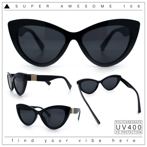 Womens Luxury Fashion Thick Plastic Oversized Cat Eye Sunglasses
